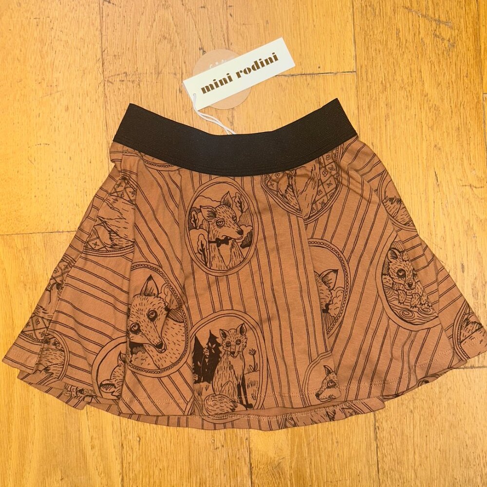 NWT Mini Rodini Fox Family Kids Skirt